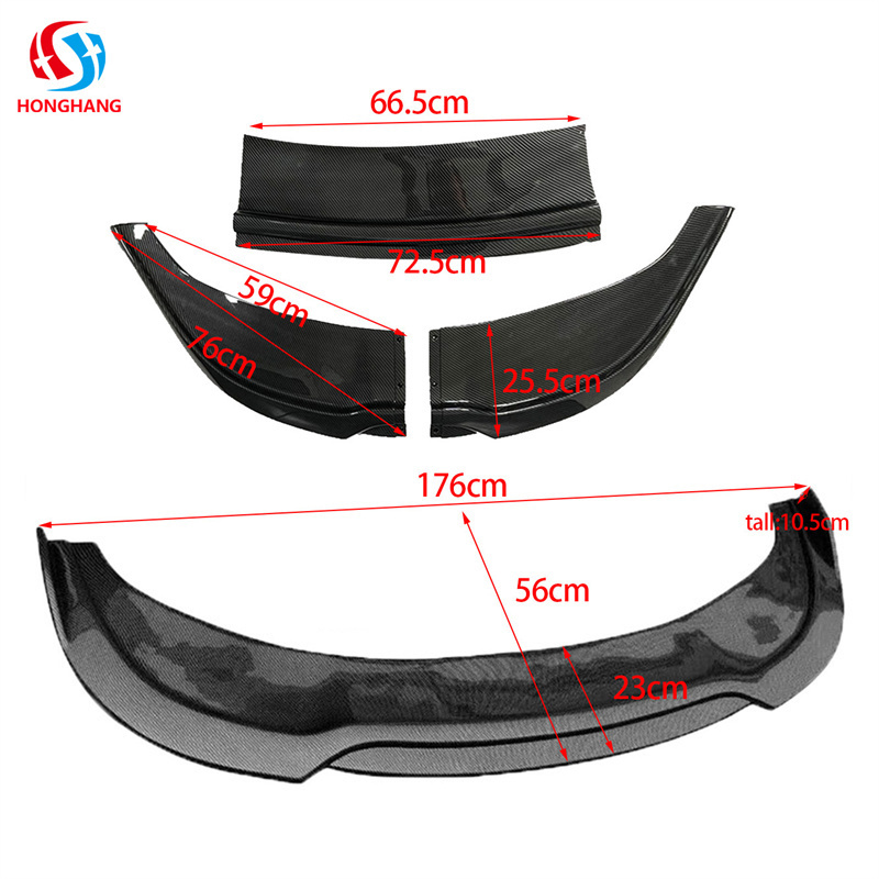 Honghang factory made carbon black Car Front Bumper Lip splitter for Chrysler 300c SRT front lip hot sale