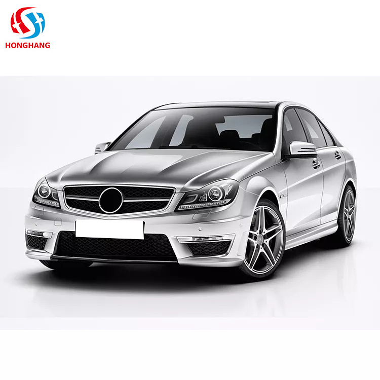 Honghang Front Bumper Grills Lamp Hood Rear Diffuser Exhoust W204 Black Series Car Kits C63 Body Kit upgrade For W204 C63 Amg