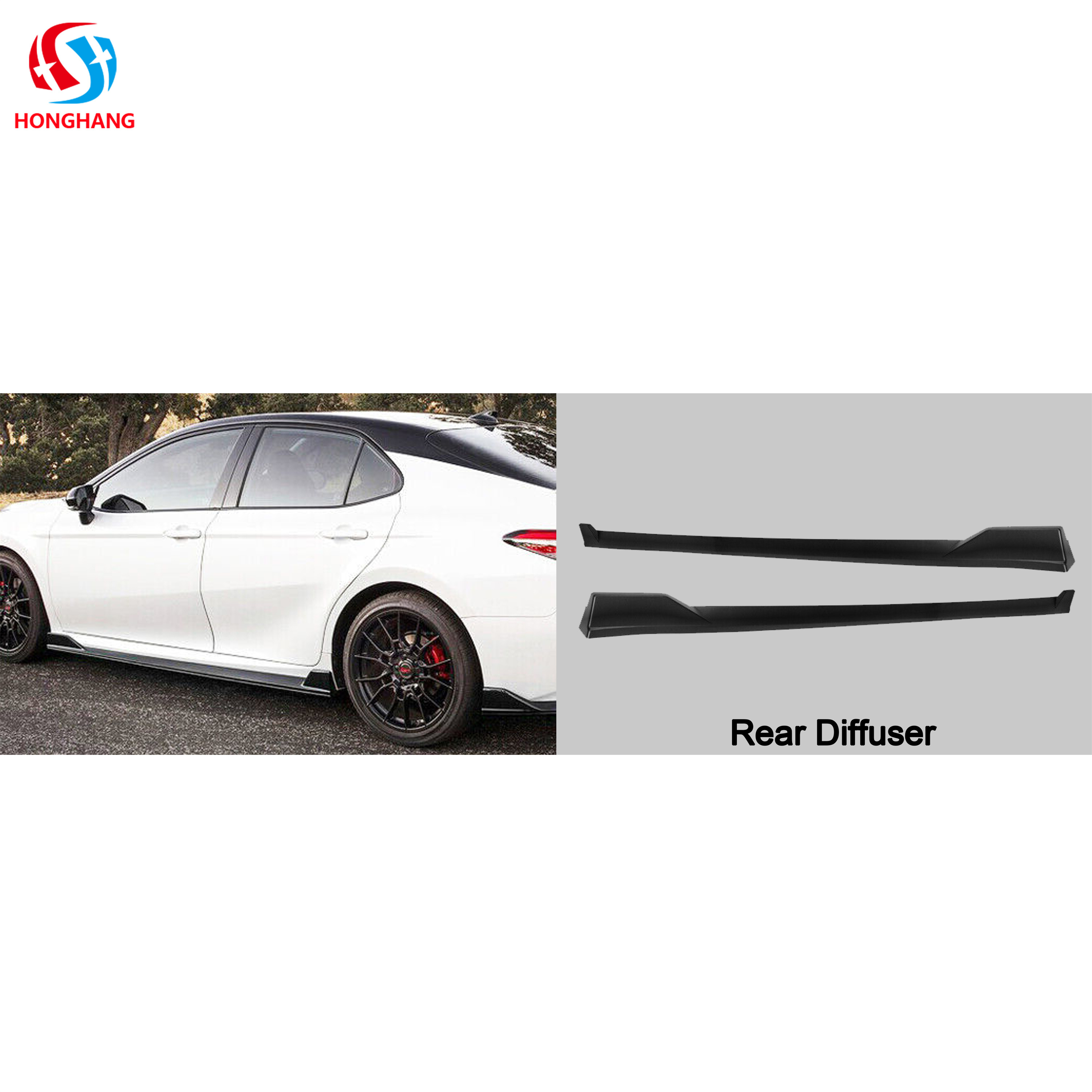 Honghang Brand Bumper Lip Diffuser Rear Spoiler Side Skirt Full Body Kit for Toyota Camry Body Kits 2018 2019 2020 Plastic 1 Set