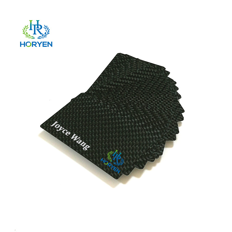 Factory direct wholesale promotional custom printed business carbon fiber cards 90*50*0.3mm