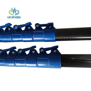 Light weight adjustable carbon fiber telescopic pole tube with locking clamps for cleaning brush