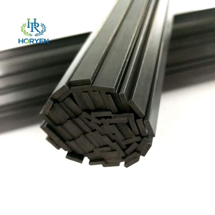 High modulus pultruded solid carbon fiber rectangular rod square carbon fiber flat bar strip