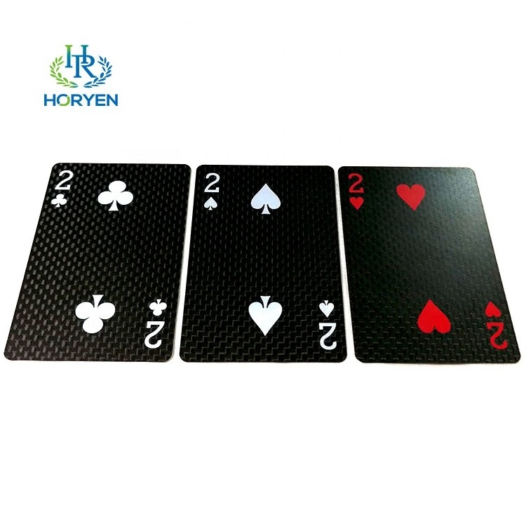 Durable custom printed water resistant black carbon fibre playing cards carbon fiber poker cards