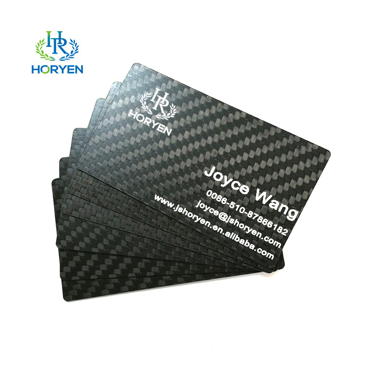 Factory direct wholesale promotional custom printed business carbon fiber cards 90*50*0.3mm