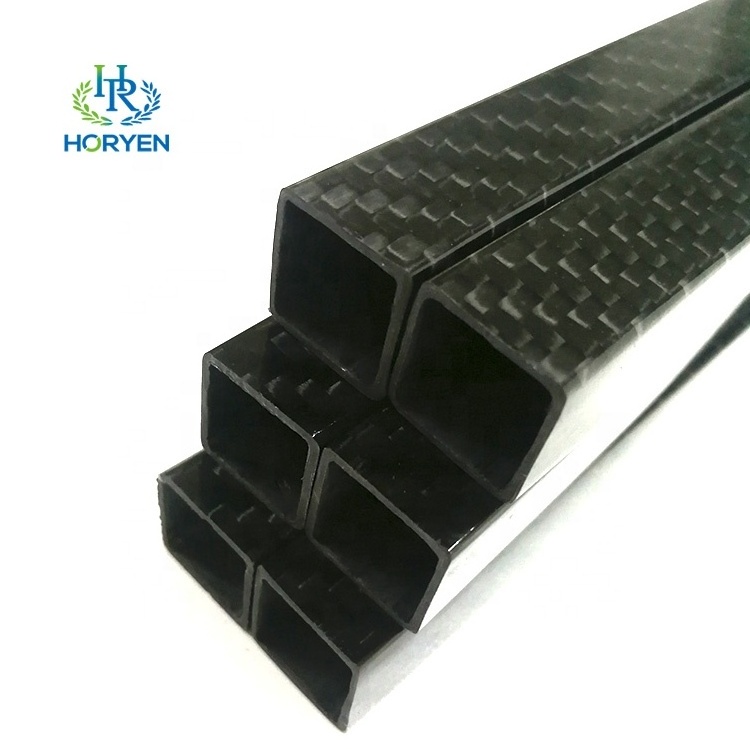 Custom glossy matte hollow carbon fibre rectangular rod 3k carbon fiber square tube