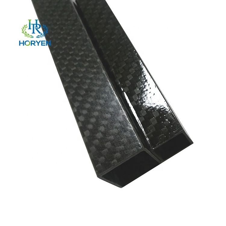 Custom glossy matte hollow carbon fibre rectangular rod 3k carbon fiber square tube