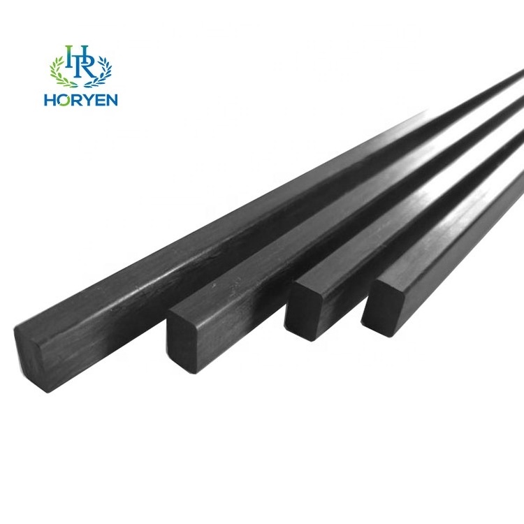 High modulus pultruded solid carbon fiber rectangular rod square carbon fiber flat bar strip