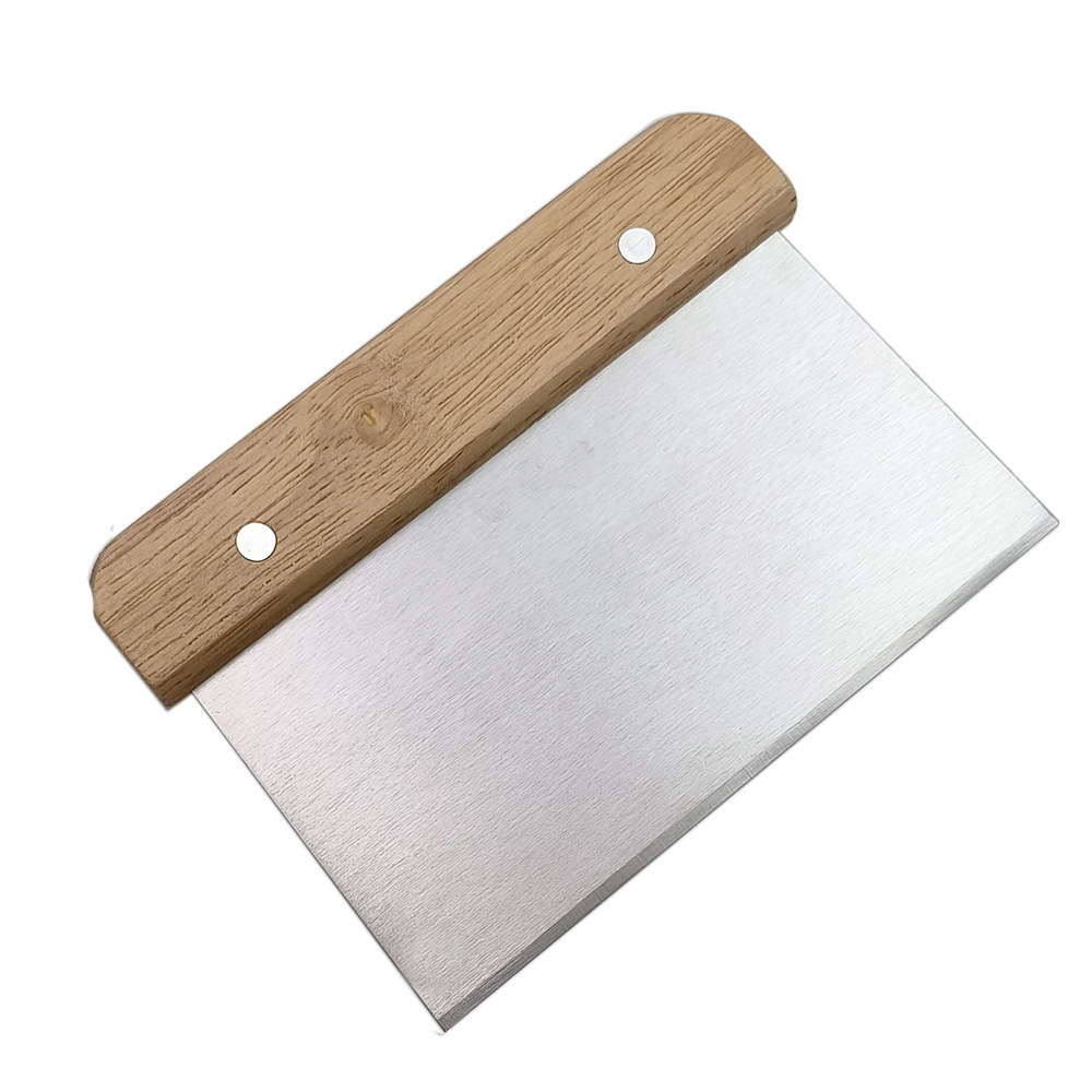 Dough scraper cutter dough chopper stainless steel metal crafted with wooden handle