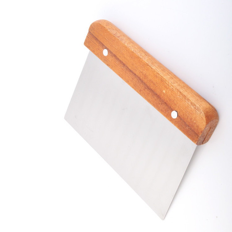 Dough scraper cutter dough chopper stainless steel metal crafted with wooden handle