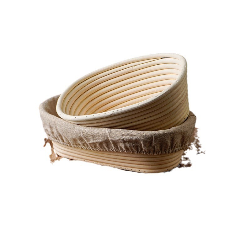 Wholesale Food Grade Rattan Handmade Proofing Basket Rattan Wood Fermentation Baguette Bread Basket