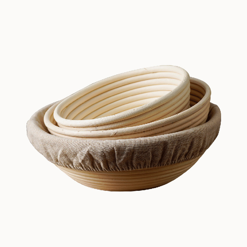 Wholesale Food Grade Rattan Handmade Proofing Basket Rattan Wood Fermentation Baguette Bread Basket