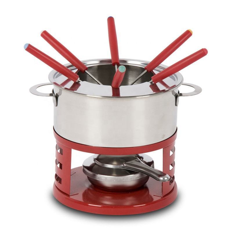 Save for Sure Disposable Chocolate Fondue Melting Pot 6PCS Forks Cast Iron Cheese Fondue Pot