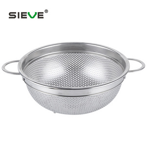 Eco-Friendly Wire Mesh Basket Stainless Steel Mesh Drain Strainer Punching Colander & Strainers