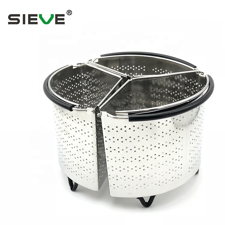 Most Popular Stainless Steel Mesh Steamer Basket wholesale Divided Steamer Basket