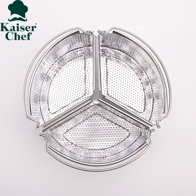 Most Popular Stainless Steel Mesh Steamer Basket wholesale Divided Steamer Basket