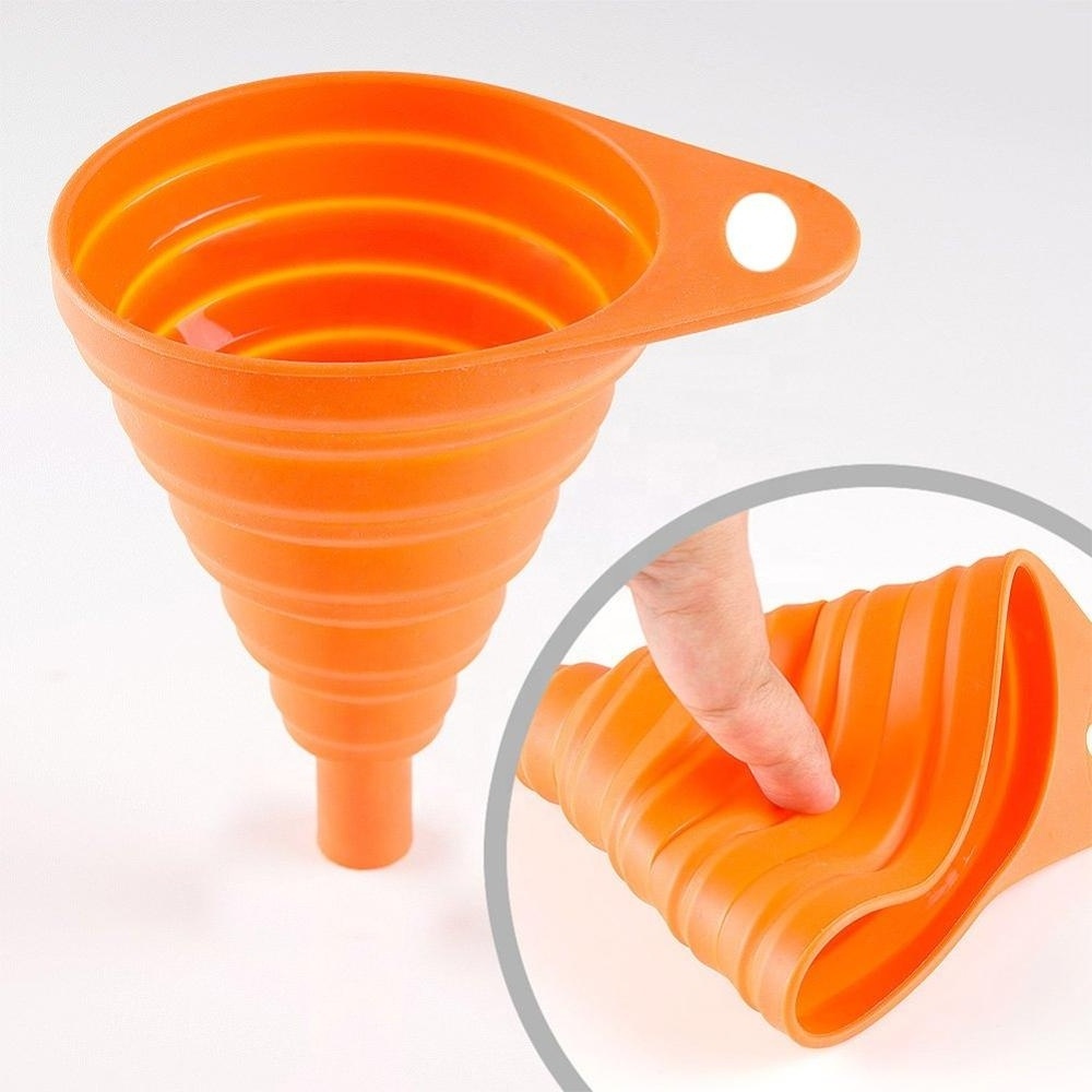 Top-ranked Products Customized Foldable Kitchen Funnel Different Colors Silicone Funnel