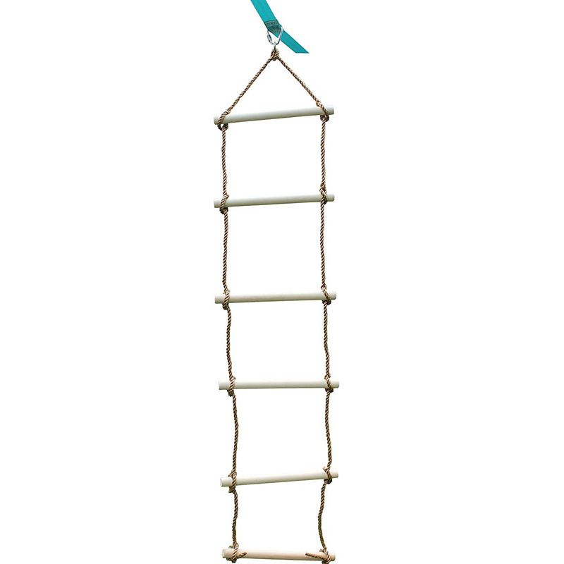 Rainbow wooden climbing rope ladder tree swing set with hanging ninja obstacle Course for outdoor garden  backyard sale