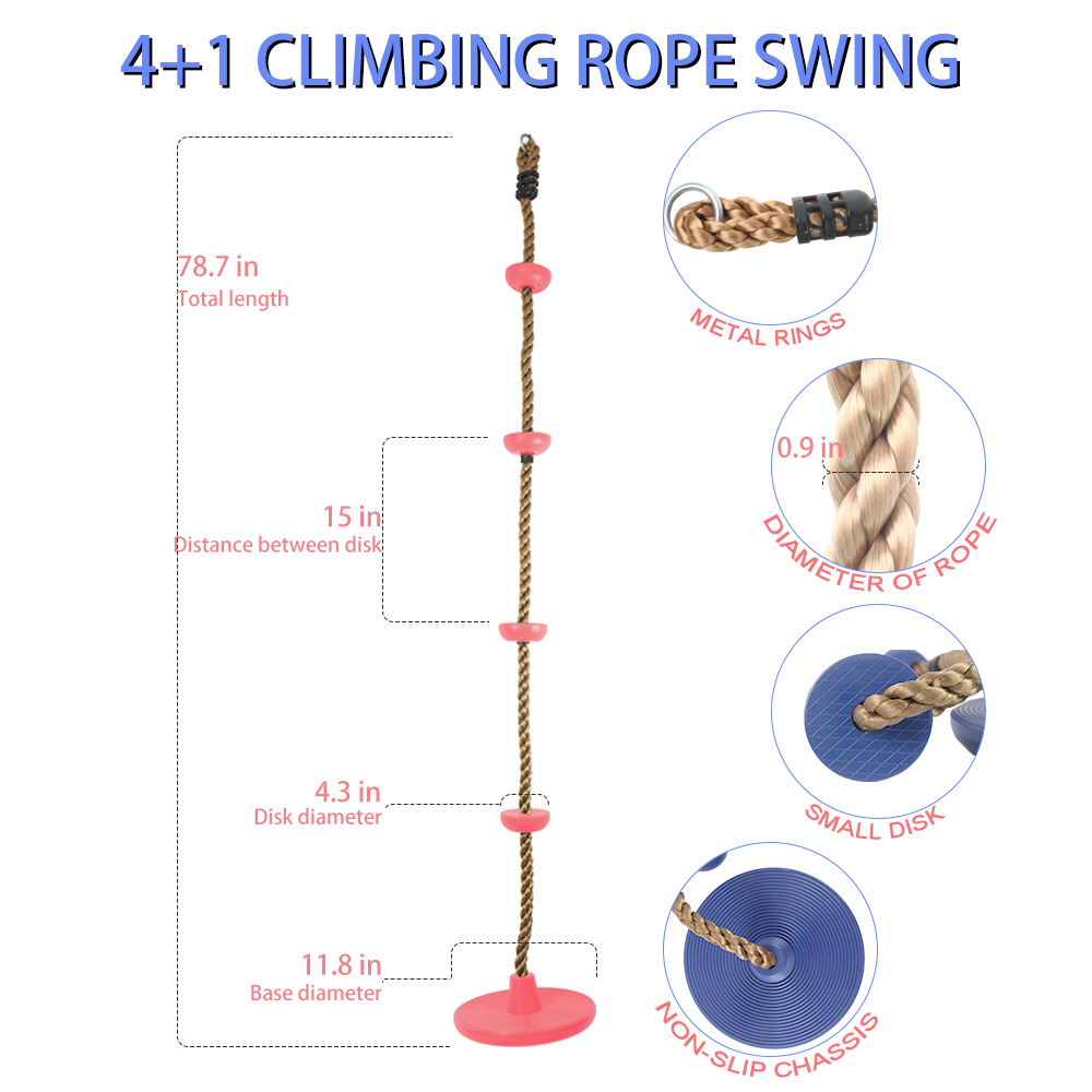 Rope Tree Petal Swings Seat Disc Set Accessories Disk Trampoline Swing For Kids Outdoor With Foot Holder Platforms