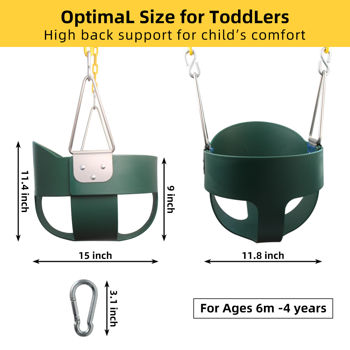 Outdoor EVA Patio Swings Baby Toddler Bucket Swing