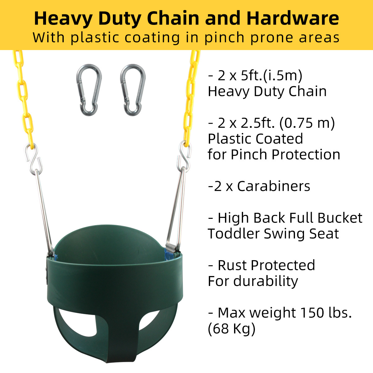 Outdoor EVA Patio Swings Baby Toddler Bucket Swing