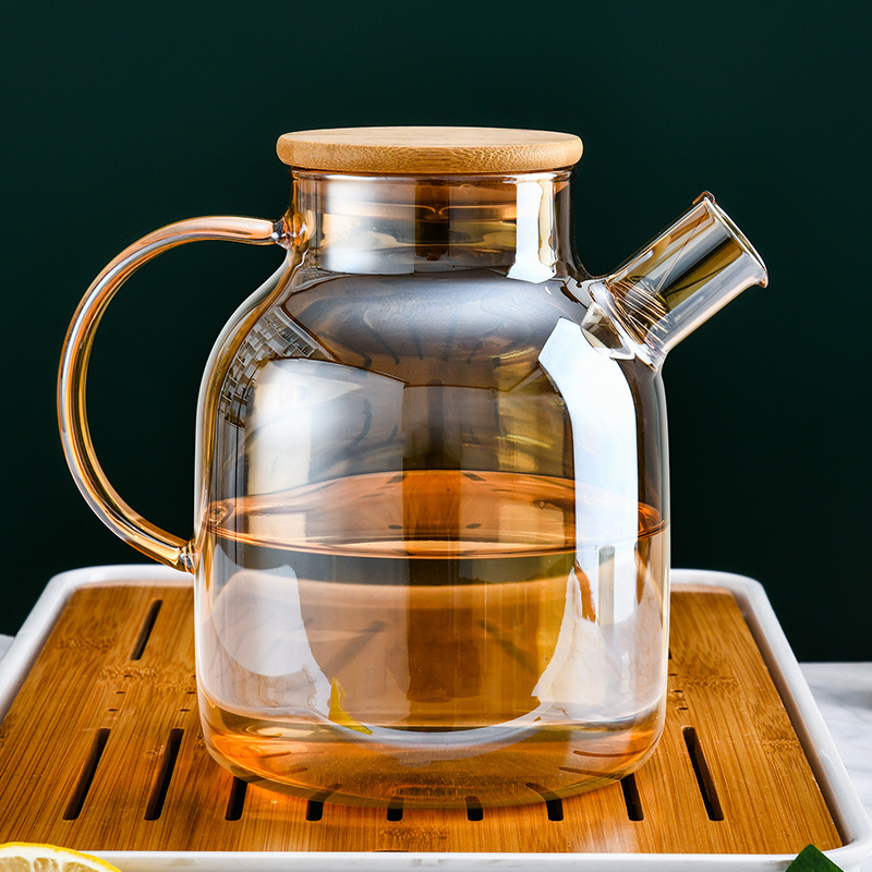 33.8oz/1000ml Clear Glass Teapot With Removable Infuser,Glass Pitcher Loose Leaf & Blooming Tea Stovetop Safe