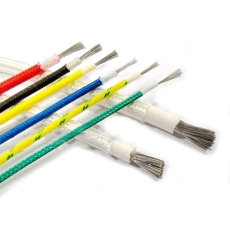 1.5mm 2.5mm 4mm 6mm 10mm fiberglass braided wire silicone cable heat resistant cable silicone insulated fiberglass wire for oven