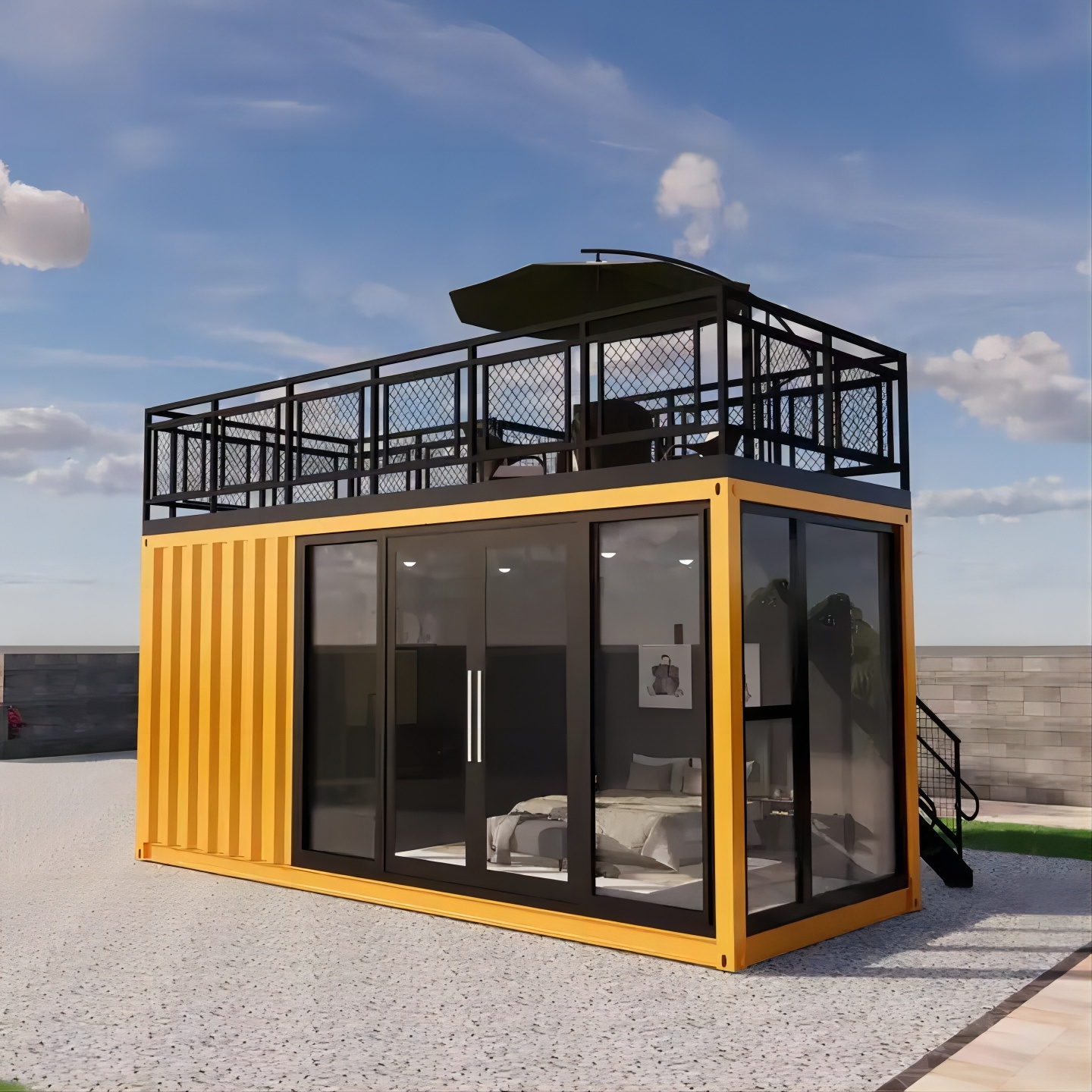 40ft container house prefab concrete houses prefab house container with 4 Bedroom