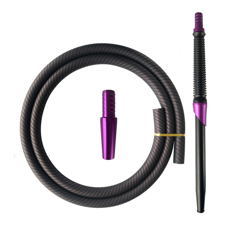 high quality Matte Silicon Rubber Hookah Hose Pipe With Aluminum handle Shisha pen