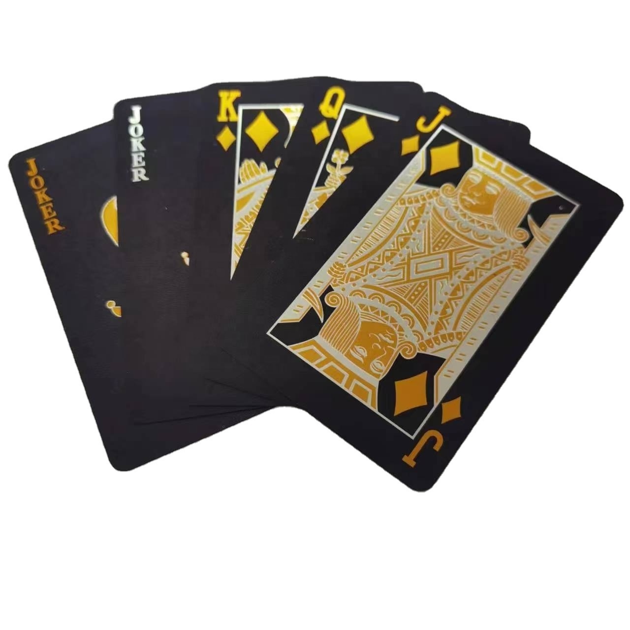 WHOLESALE CUSTOM  PVC POKER CARDS 100% WATERPROOF 100 USD BLACK GOLD FOIL PLAYING CARDS