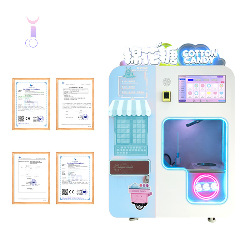 For Commercial Spaces Revolutionary semi automatic cotton candy trade vending machine