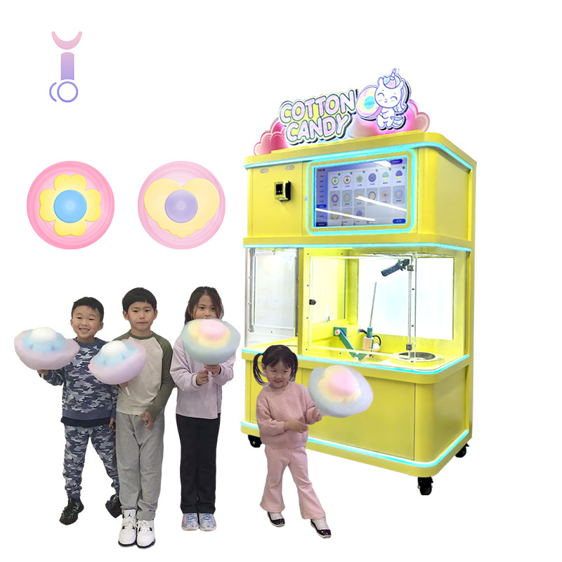 for Schools and Playgrounds kid cotton candy vending machine 6 colors fully automatic