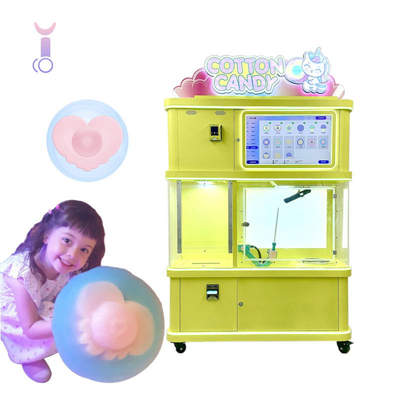 for Schools and Playgrounds kid cotton candy vending machine 6 colors fully automatic