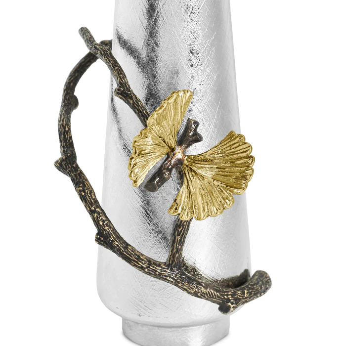 Butterfly Ginkgo Gold Candle holders Wholesale Metal Candle Holder Silver Metal Candle Holder