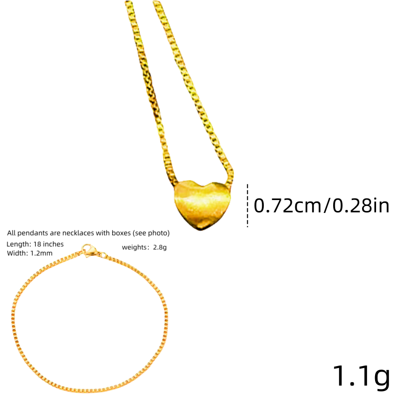 Factory direct fashion sand gold necklace women 24k copper gold plated Vietnam small heart jewelry