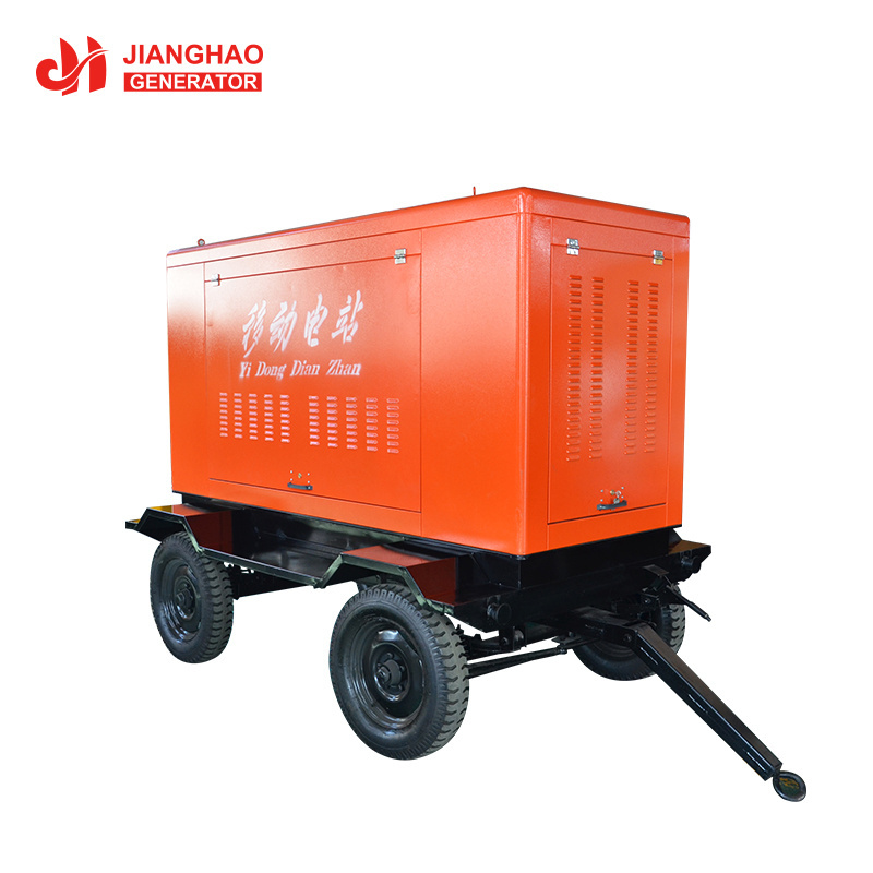 electric power  60hz 230V 64kw 80kva silent trailer type diesel generator 4 wheels with famous engine