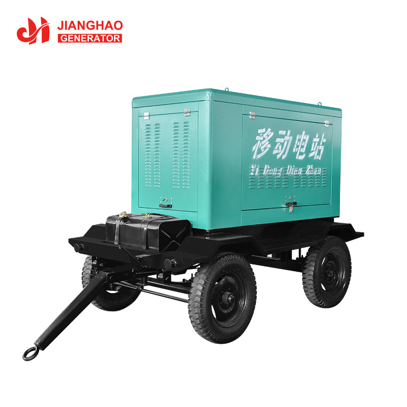 electric power  60hz 230V 64kw 80kva silent trailer type diesel generator 4 wheels with famous engine