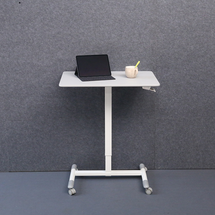 Small Rolling Mobile Adjustable Height Computer Laptop Portable Stand Desk Cart Table With Wheels Folding Desks For Small Spaces