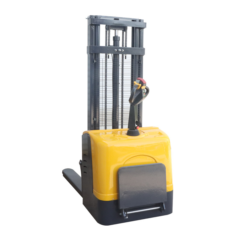 Electric Powered 1 Tons 2 Tons Lift 3.5m Stand drive Forklift Stacker full electric self loading stacker