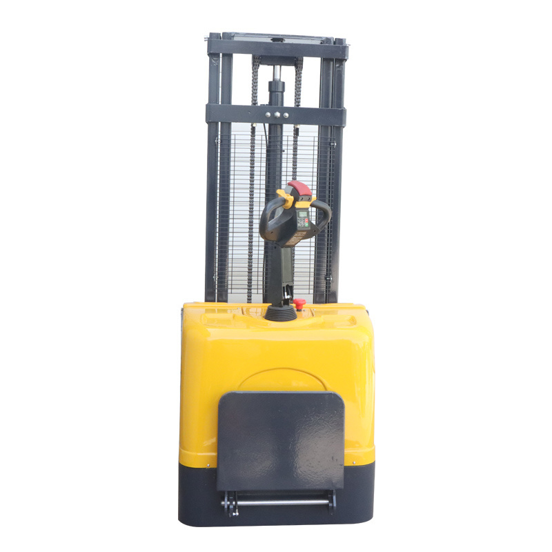 Electric Powered 1 Tons 2 Tons Lift 3.5m Stand drive Forklift Stacker full electric self loading stacker