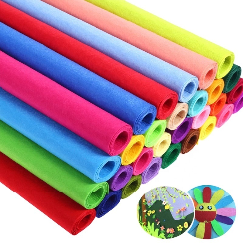 Stock color high density felt cloth back rubber sound insulation felt non-woven handmade diy chemical fiber felt cloth rolls