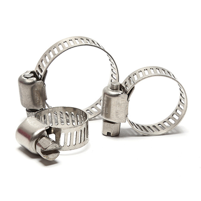 Stainless steel 201 304 316 adjustable German American type hose clamps with worm gear