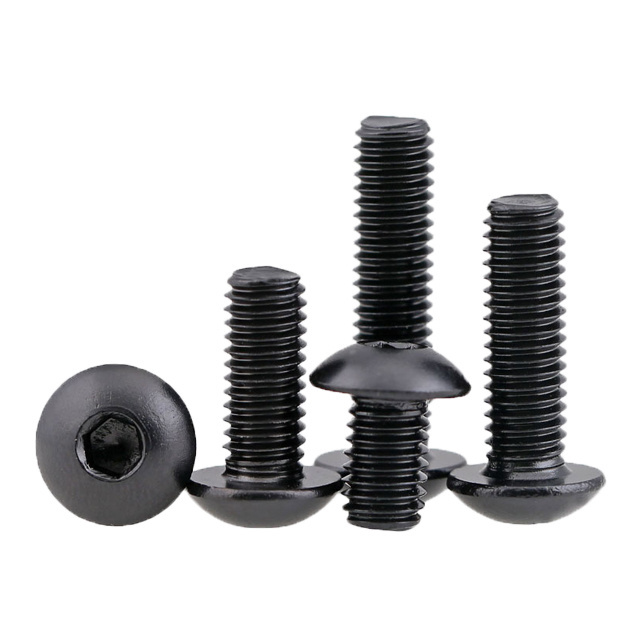 8.8 Grade black Round head hexagon screw Pan socket Bolt Mushroom umbrella head Cup screw machine screws