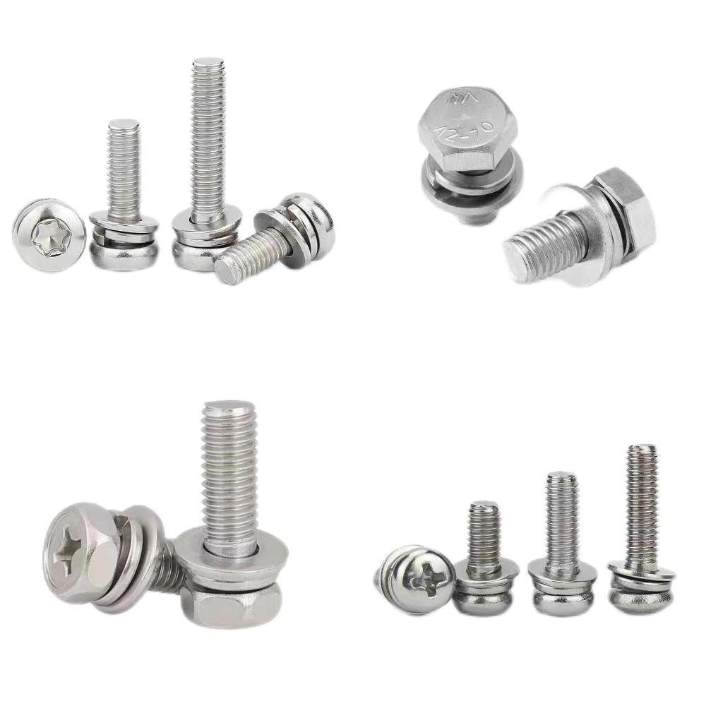 Lock Barrel Bolt with Screws for Toilet Doors Stainless Steel Hexagon Bolts Nut and Bolt Storage Bins