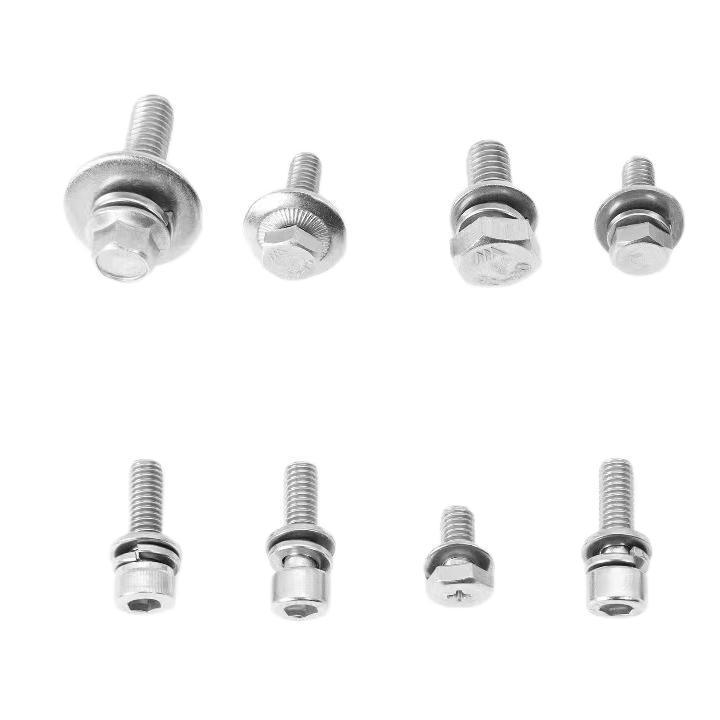 Lock Barrel Bolt with Screws for Toilet Doors Stainless Steel Hexagon Bolts Nut and Bolt Storage Bins