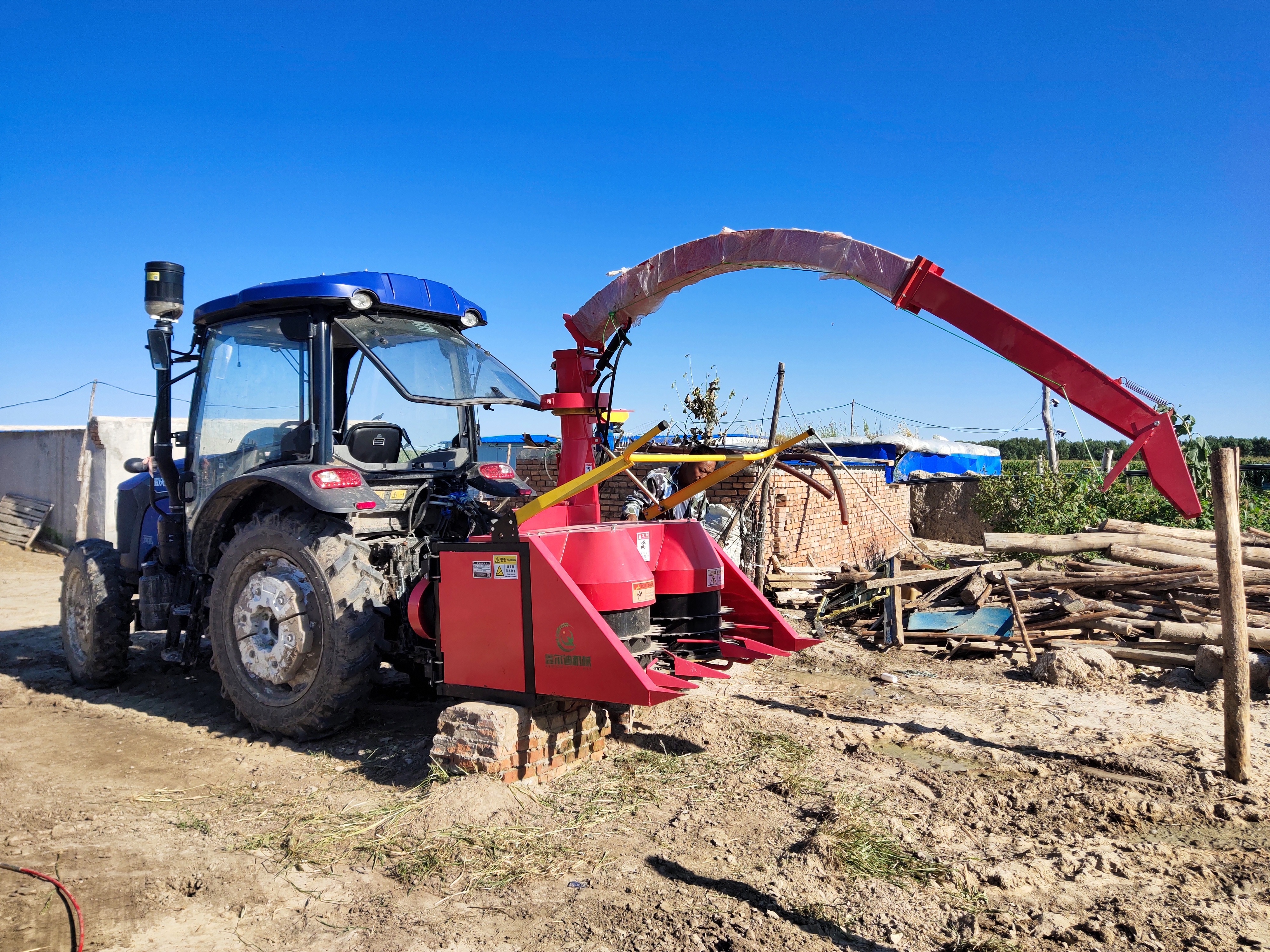 tractor mounted mini forage single  row two row corn silage harvester machine