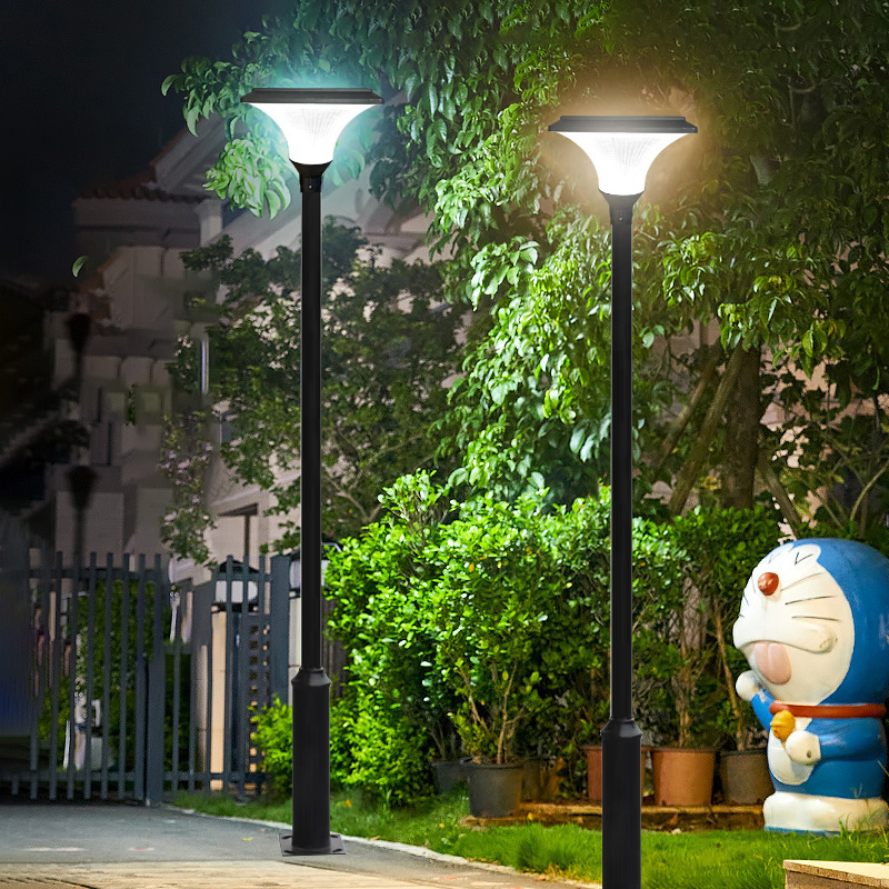 Solar motion urban light garden pole light outdoor 3 meters 4 meters  Waterproof LED Post Lamp Garden post top led light