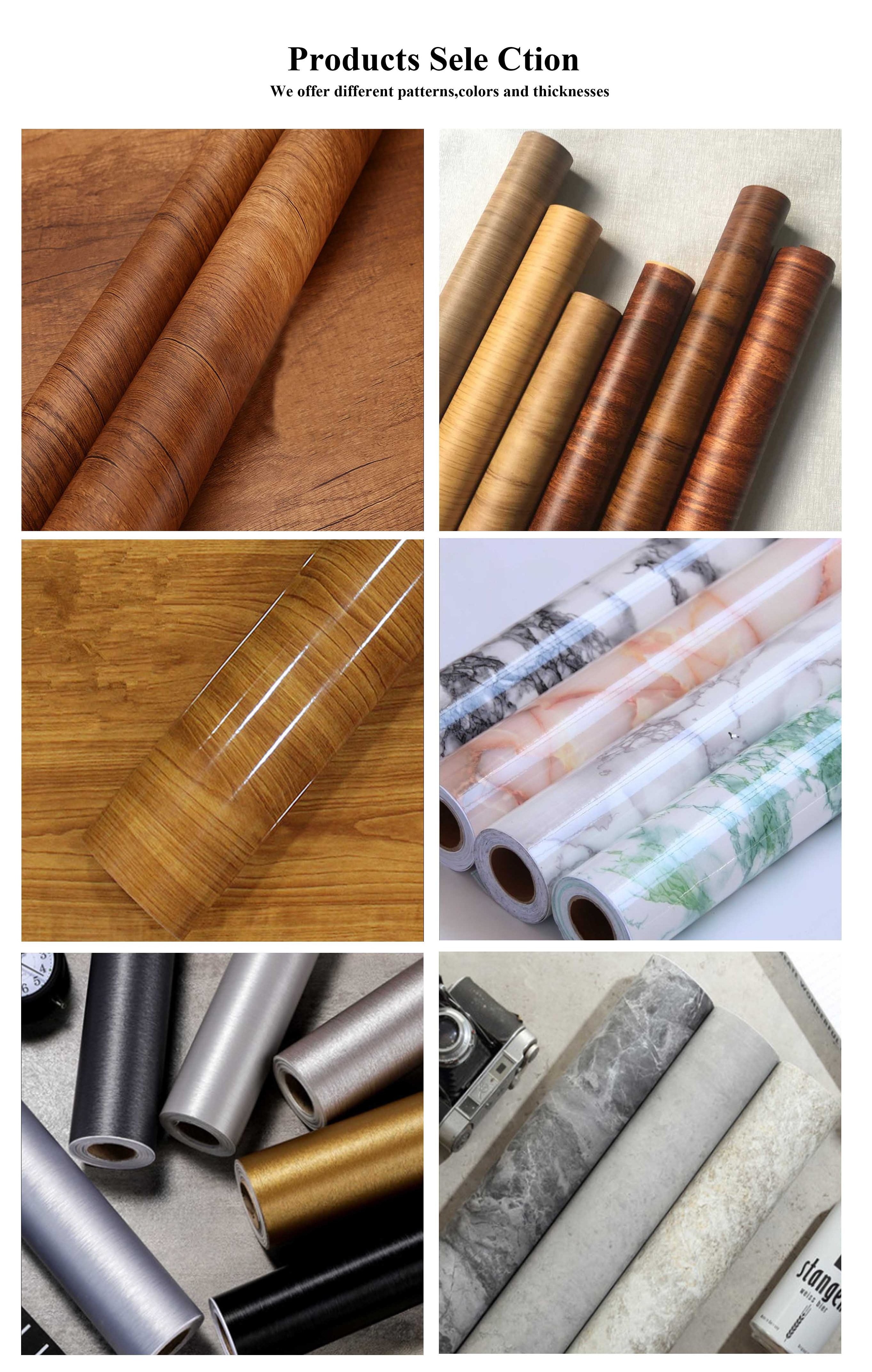 Factory Supply self-adhesive pvc film for printing kitchen cabinet peel stick wallpaper