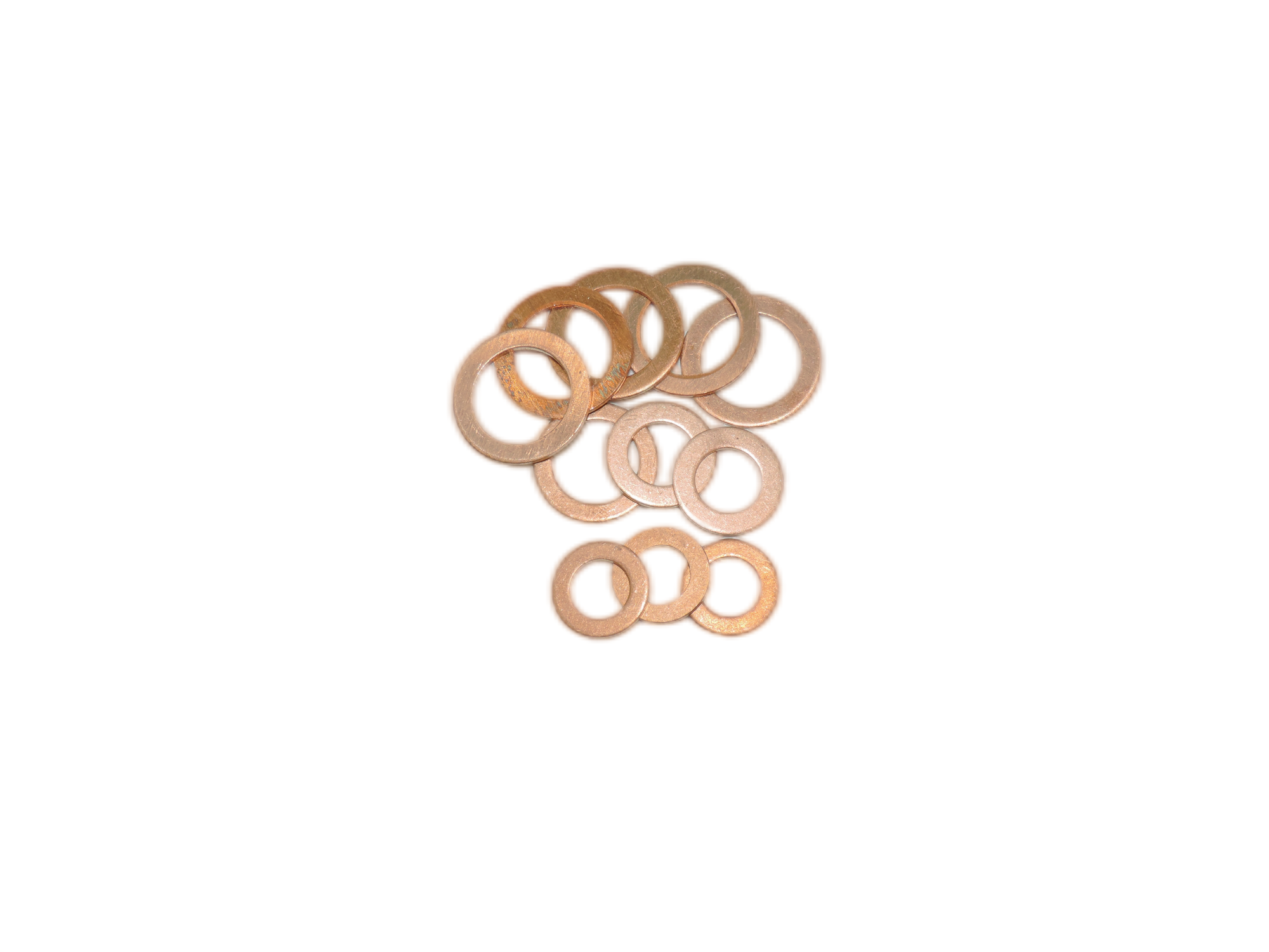 200Pcs Assorted M5-M14 Copper Washer Gasket Set Flat Ring Seal Assortment Kit with Box For Hardware Accessories