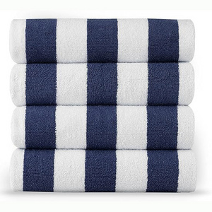 Kinsery Popular Summer Towel 100% Cotton Blue and White Striped Beach Towels