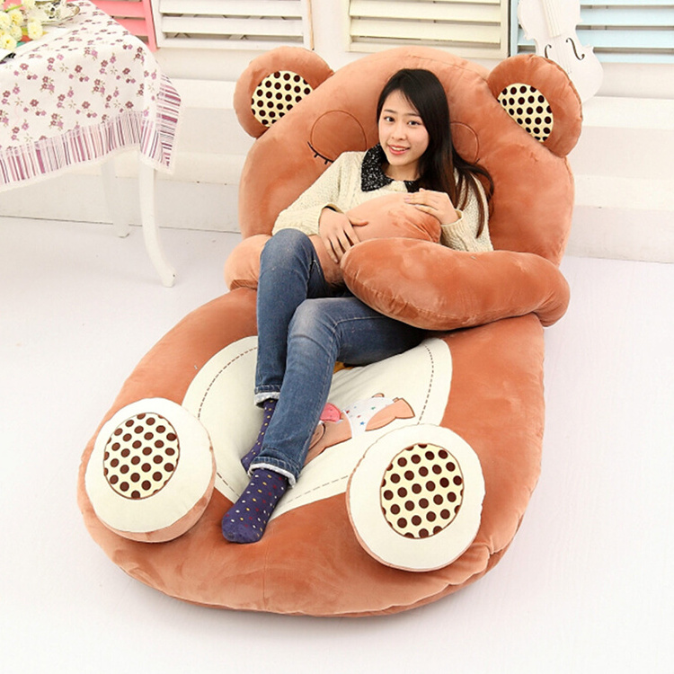 baby custom plush custom animal shape bed stuffed teddy bear plush soft animal toys bed for kids or adults